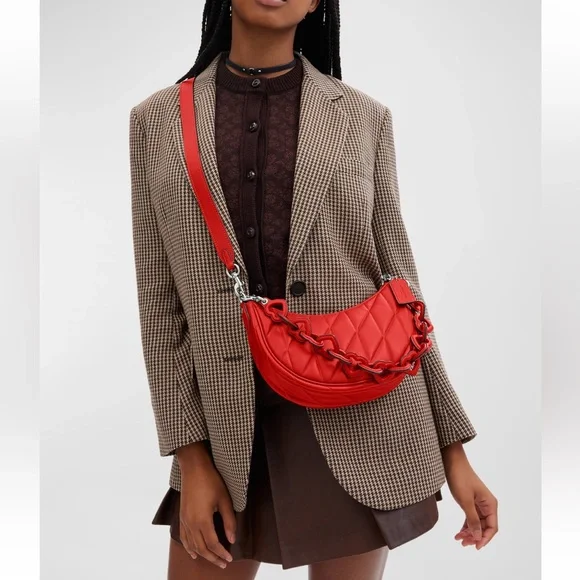 Coach Mira Quilted Pillow Leather Shoulder Bag with Heart Strap - Picture 5 of 13